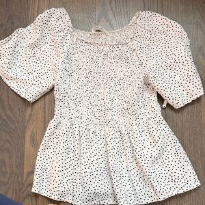 Persaya Girl Black and White Smocked Top